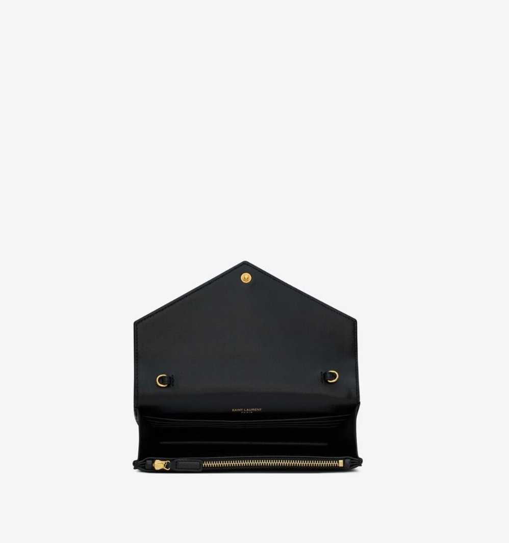 Saint Laurent Evening Chain Wallet – Sleek Leather Design for Parties and Chic Events - Image 3