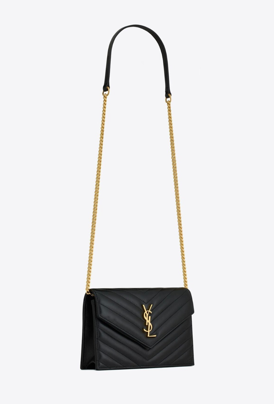 Saint Laurent Evening Chain Wallet – Sleek Leather Design for Parties and Chic Events - Image 2